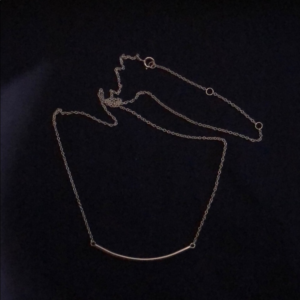 Sterling Silver Curved Bar Necklace